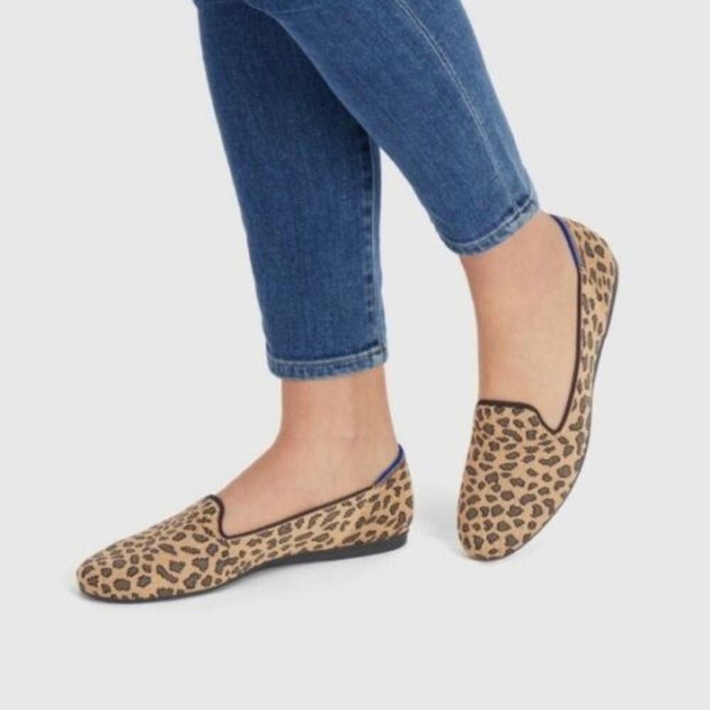 ROTHYS Women's Cheetah Print Black and Tan Loafer size 8